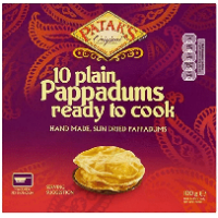 Patak's Plain Cook at Home Pappadums x 10