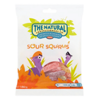 The Natural Confectionery Company Sour Gum Squirms 130G