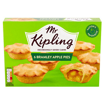 Mr Kipling Bramley Apple Pies 6 Pack (360 G) - Brittains Home Stores I 