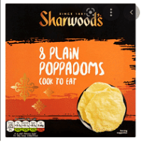 Sharwood's Plain Poppadoms 8 pack Cook to Eat